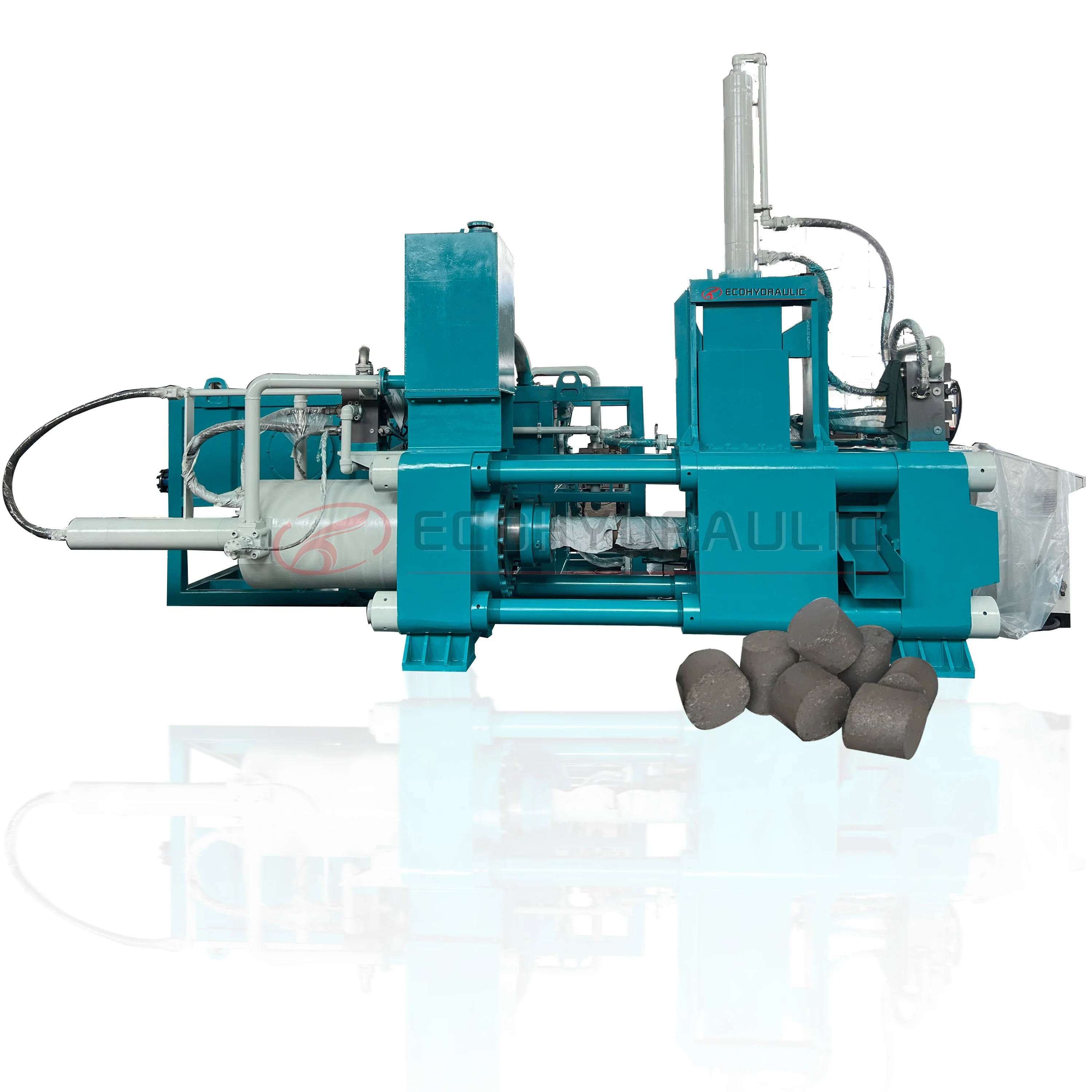 automatic horizontal hydraulic cast iron steel shaving chips briquette press machine