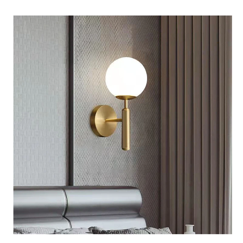 Hotel indoor decorative gold black metal modern Wall Lights led glass sconce Wall Light