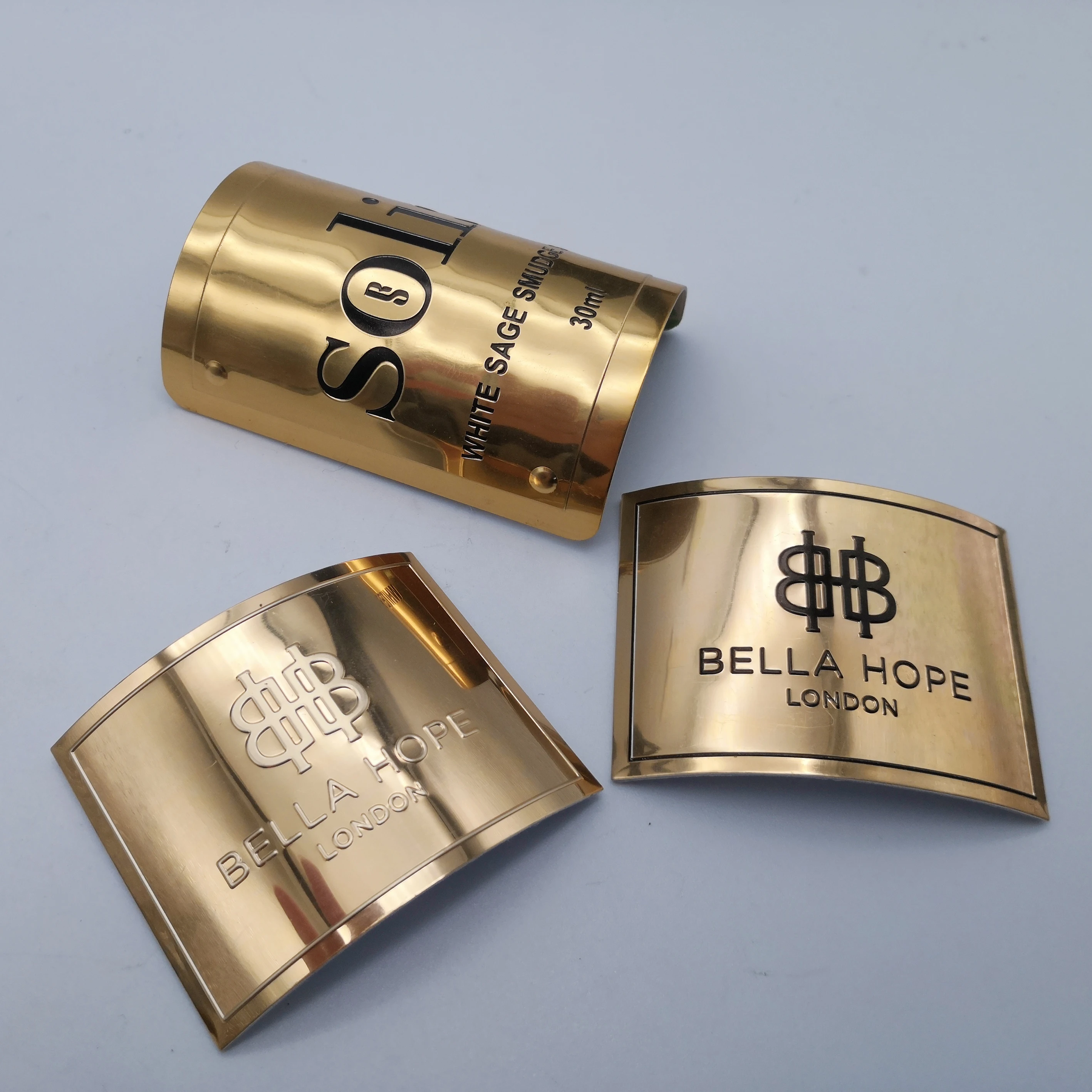 Custom candle jars luxury stickers metal embossed candle logo stickers candle boxes packaging metal label sticker