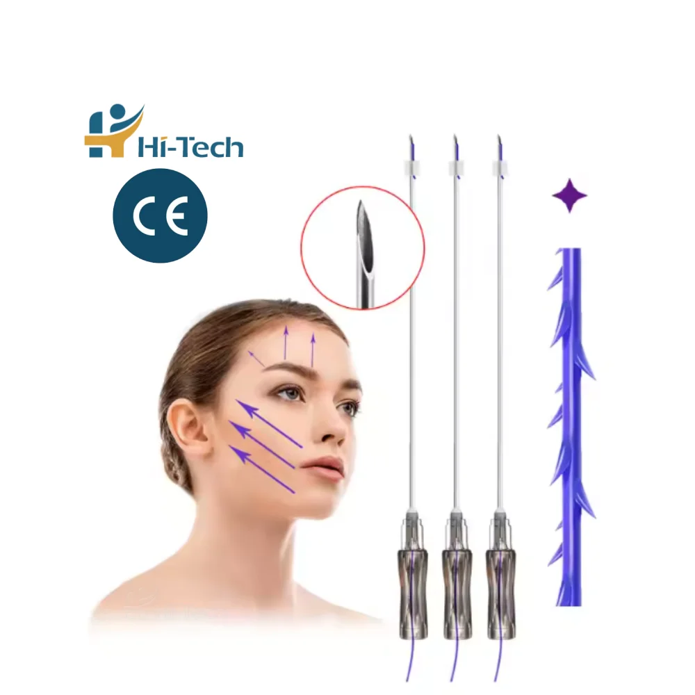 PDO Screw Thread Lift 30G 50mm With Sharp Needle For Anti-wrinkle