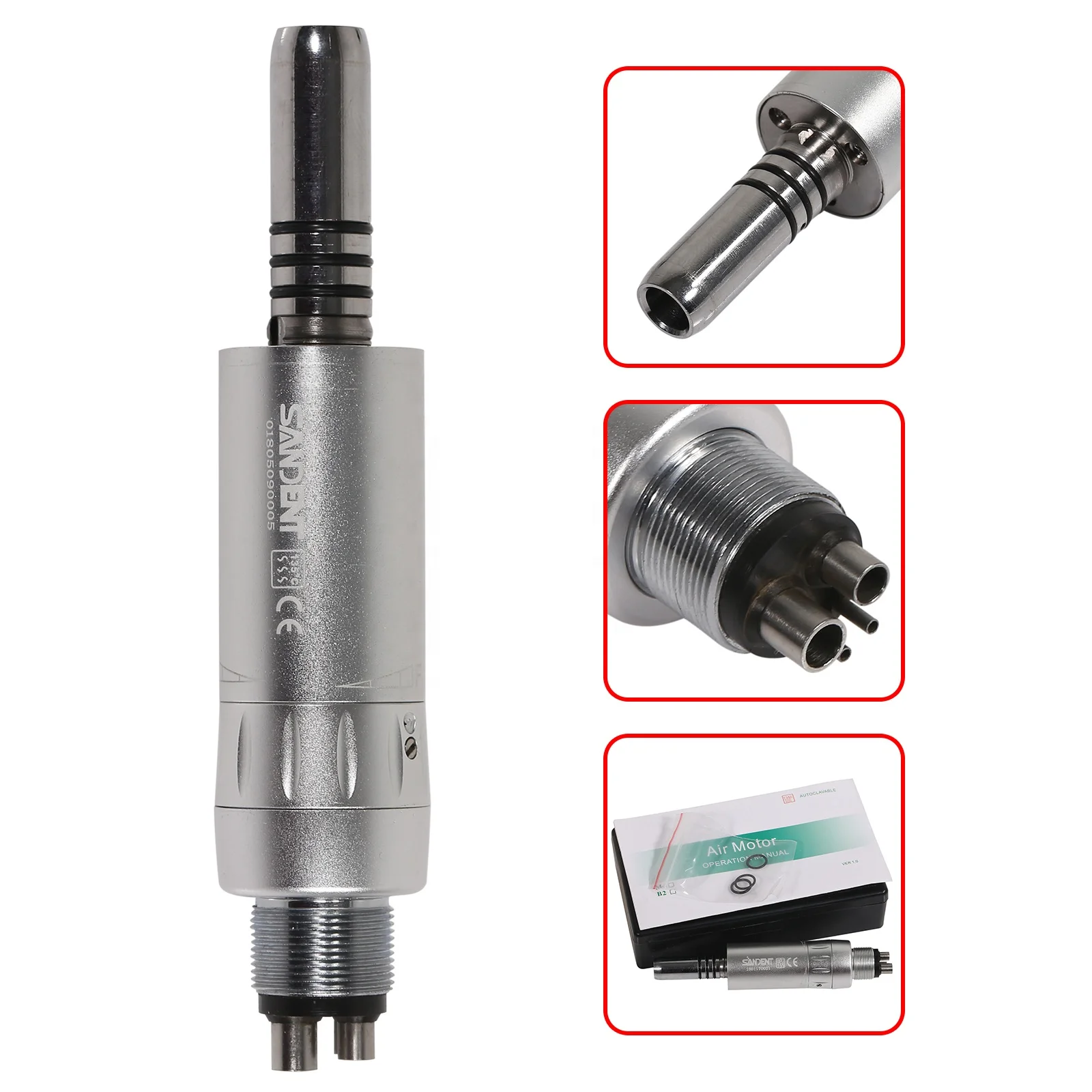 Hot Sale! Dental E-type 1:1 Inner Water spray Cooling Low/Slow Speed Air Motor Handpiece 4 Hole fit N-S-K