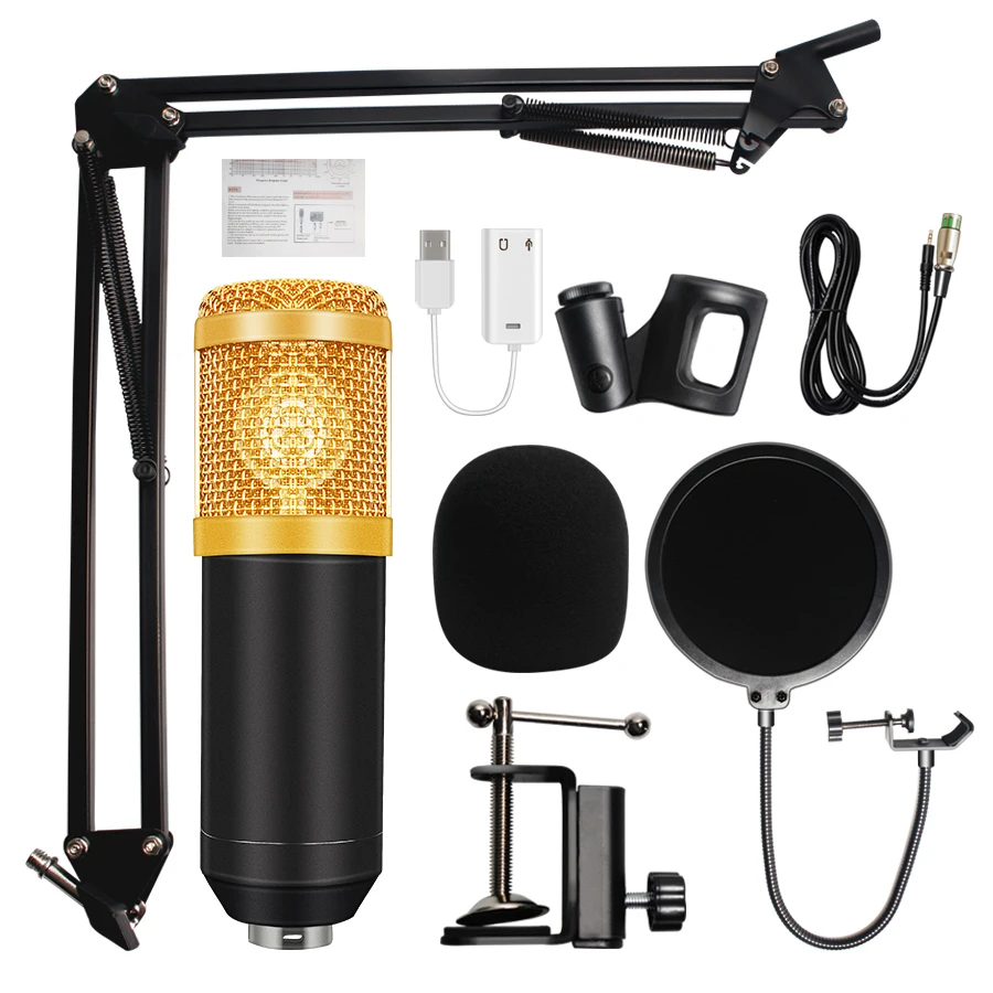 Microfone Bm 800 Bm800 Sound Recording for Computer Wiring Set Professional Bm-800 Xlr Studio Condenser Microphone