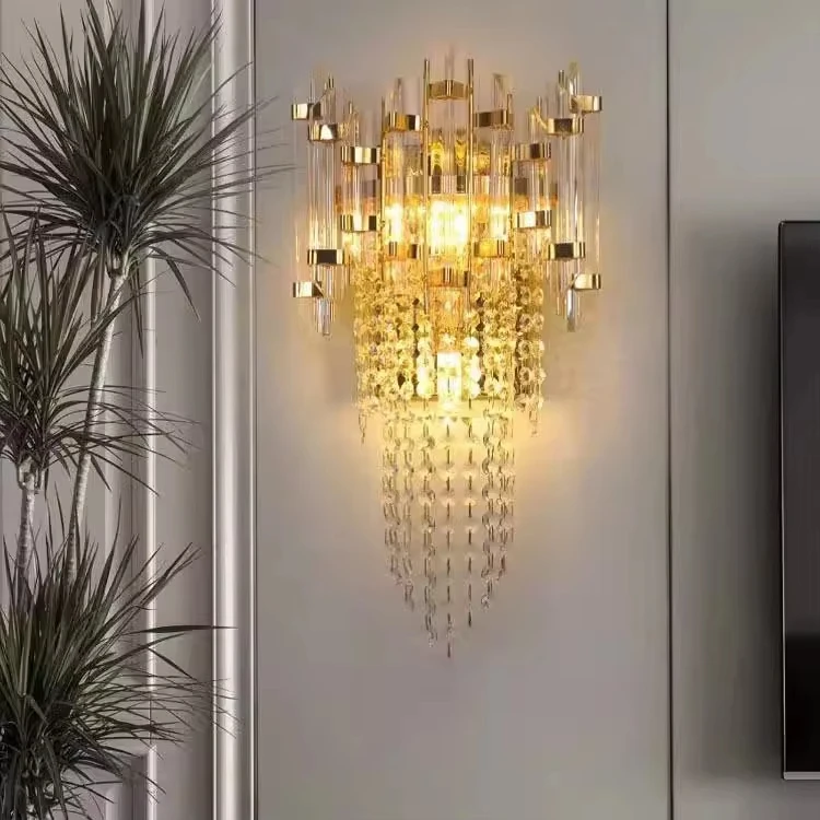 Wholesale High-quality Modern Luxury Crystal Wall Lamp K9 Crystal LED Indoor Wall Lamp LED Chandelier Wall light