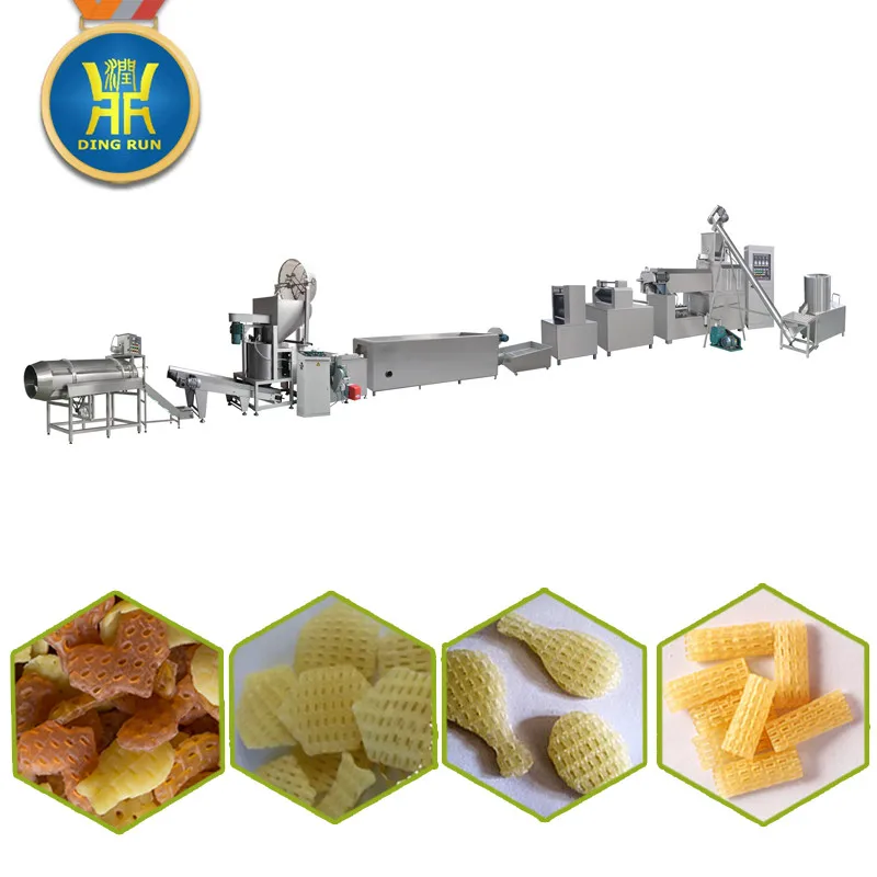 corn tortilla chips making machine fried wheat flour puffed snack machines shell extruded snacks production line