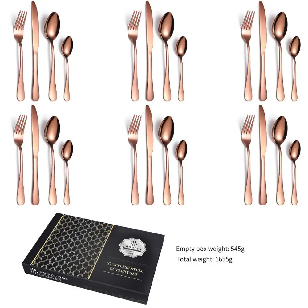 Hot Sell Cutlery 24 Pcs Set Stainless Steel 24/30/36 Pcs Flatware Cutlery Set With Gift Box