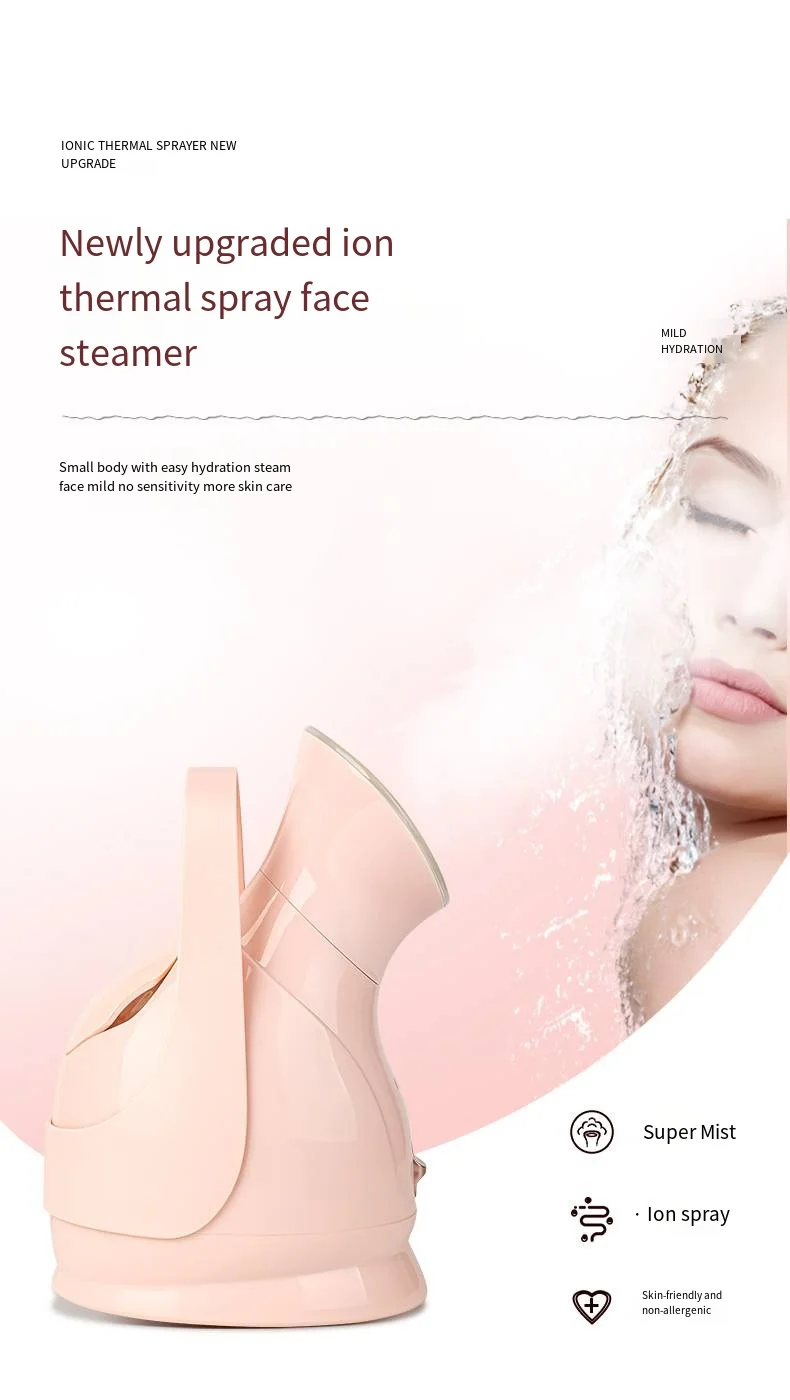 Face Steamer with Deep Moisturizing Skin Care Ionic Thermal Facial Steamer Electric Nano Mist Sprayer Steamer Facial