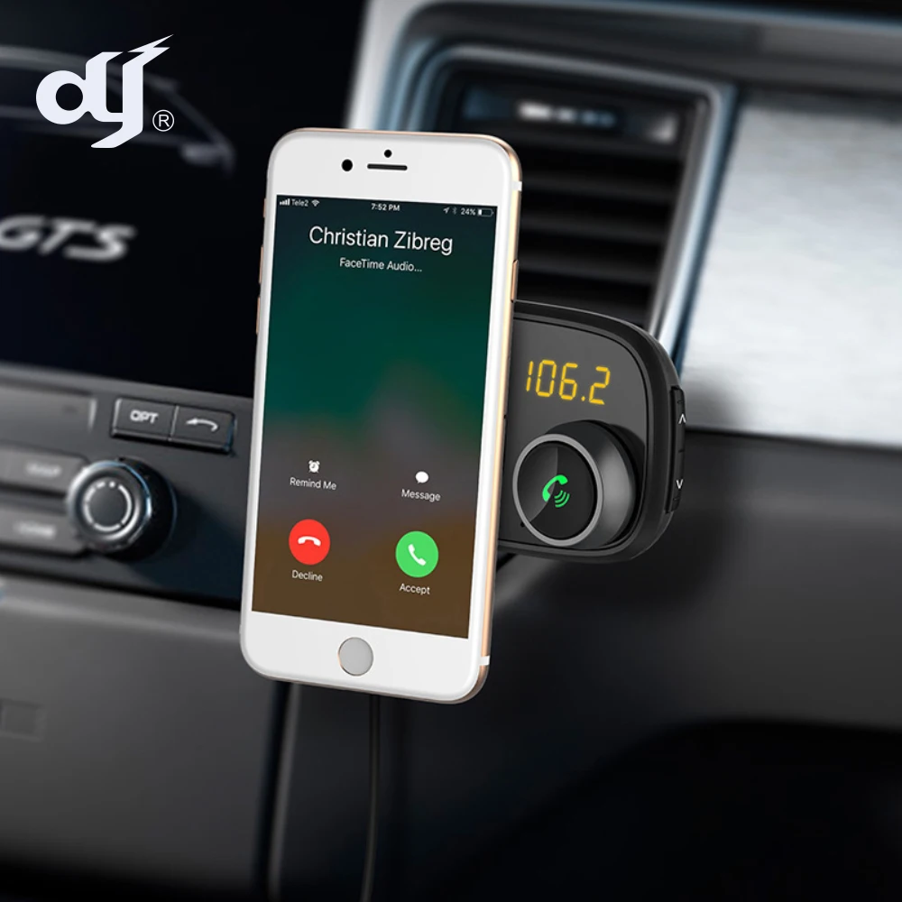 Беспроводное зарядное устройство 2 в 1 QC3.0 автомобильный модулятор bluetooth Fm-передатчик с магнитным держателем
