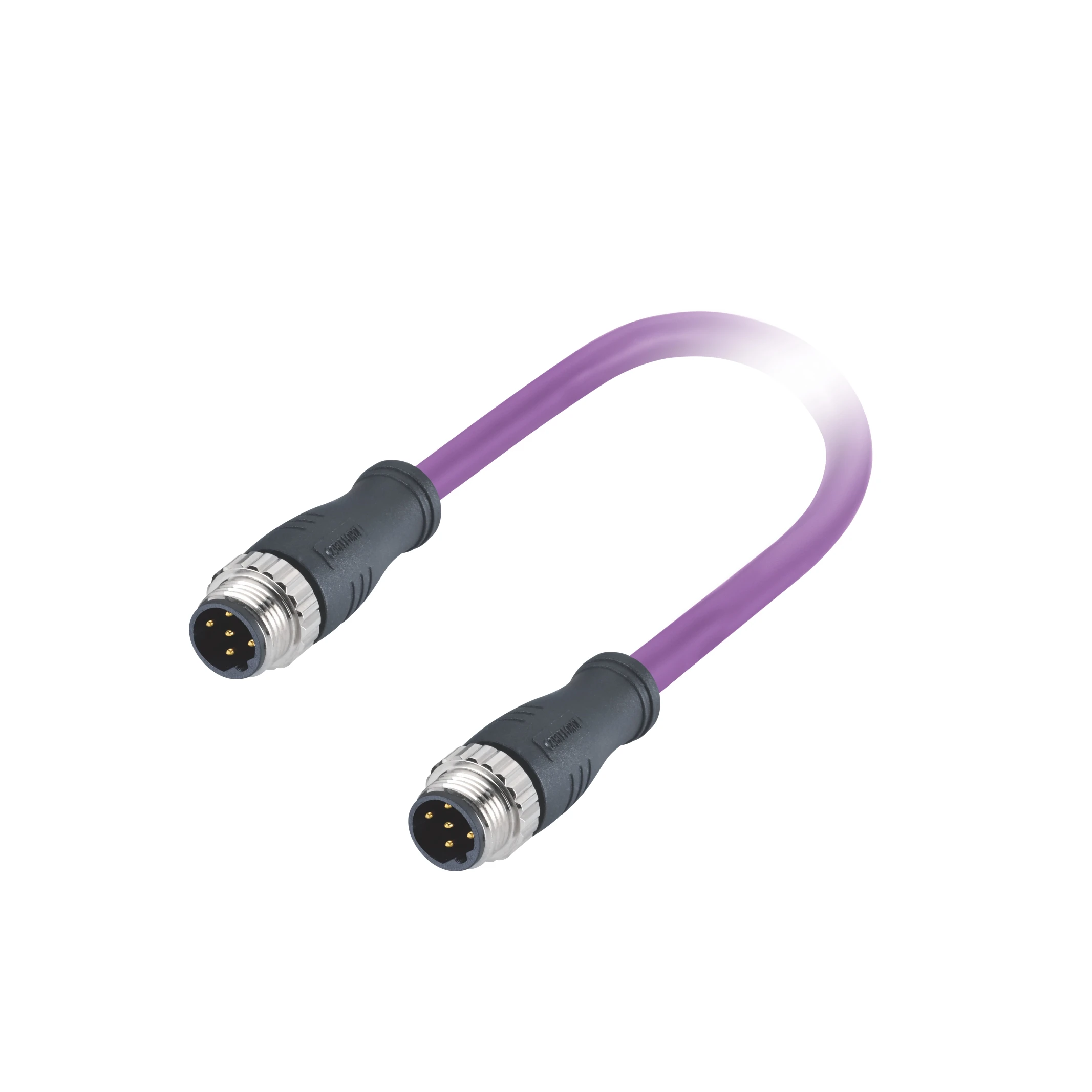 Кодовый разъем M12 B штекер-штекер 5 контактов экранированный литой 0 м AV DP кабель фиолетового