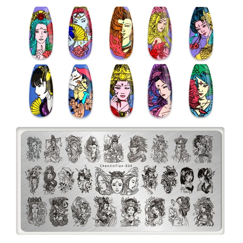 Custom Manicure DIY Nail Printing Cartoon Image Abstract Pattern Stamp Templates Nail Art Stamping Plates
