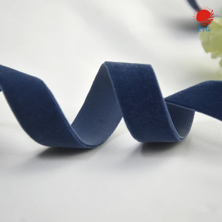 15 mm Wholesale Elastic Velvet Tape/velvet Trim/velvet Ribbon Elastic Velvet Tape