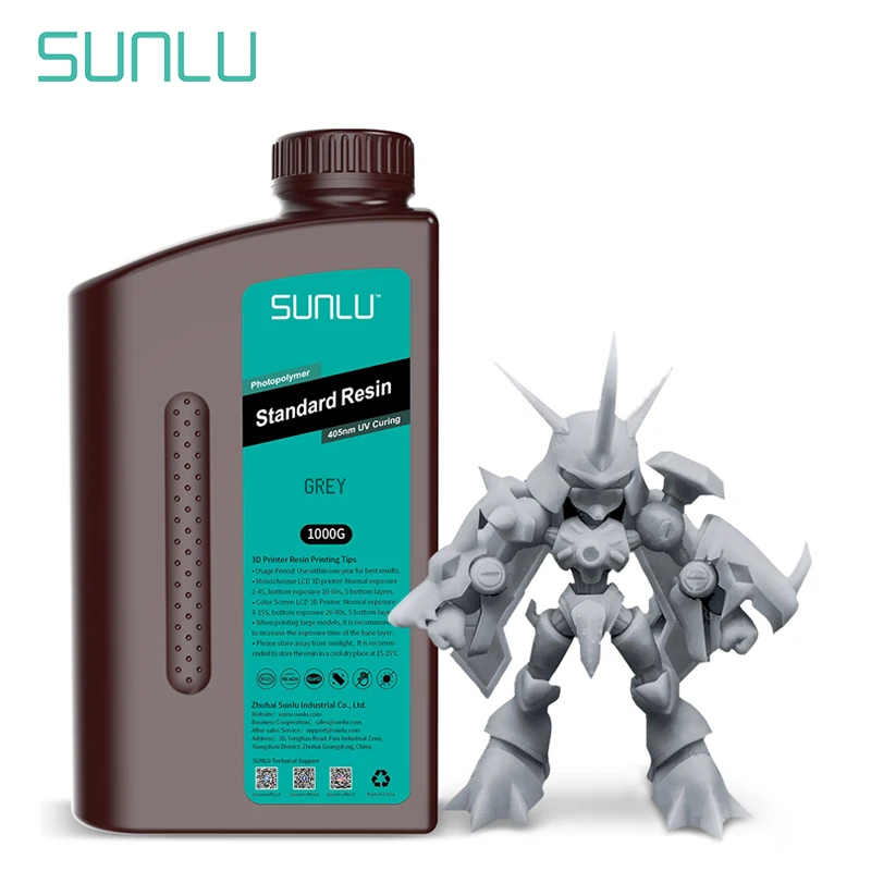 SUNLU 3d printing resin OEM/ODM 500g 1000g 405nm 3d resin for 2k 4k 6k 8k 3d printer uv standard resin
