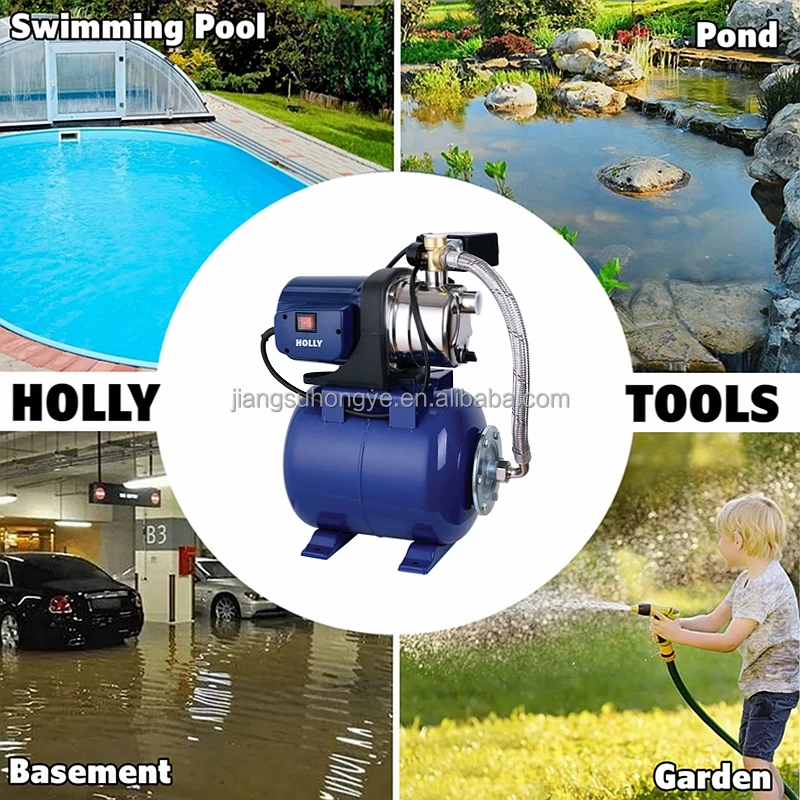 600W 800W 1000W 1200W Automatic Domestic Garden Water Pump with 19 Liter Pressurize Water Tank 0.8-1-1.25-1.6 HP Booster Station
