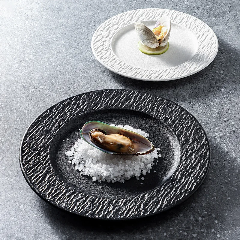 Ceramic steak pasta plate home dishes&plates for restaurant wedding party factory direct 8 inch 10 inch big flat plate