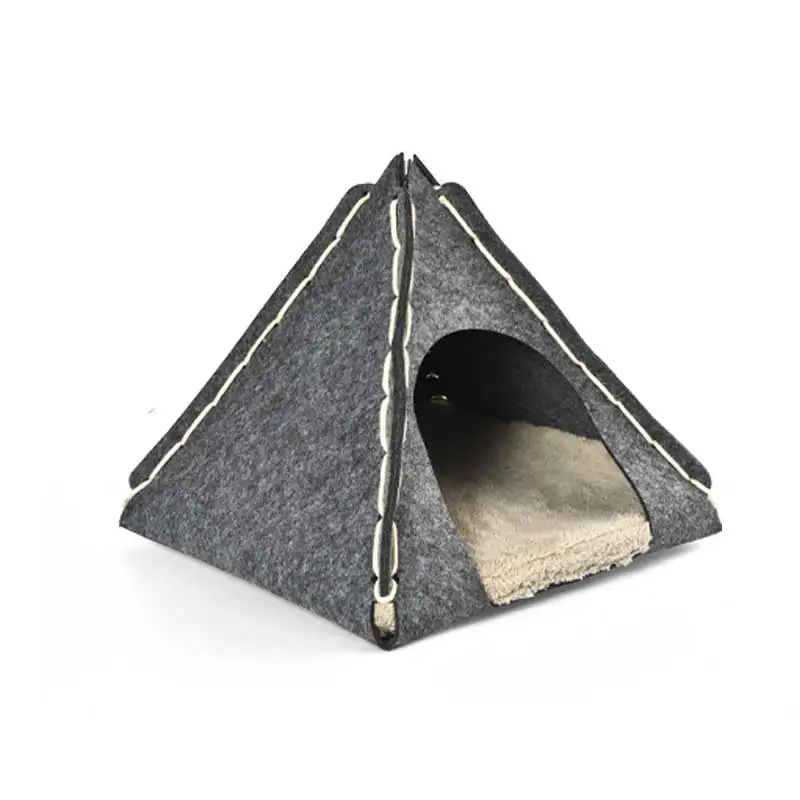 Foldable Wooden Premium Quality Plush Dog Pet Tent Bed Custom Logo Dog Cat Tent Beds