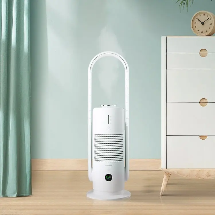 Vaneless Fan Humidifying Household Electric Fan New Intelligent Circulating Air Purifier Intelligent Tower Fan OEMODM