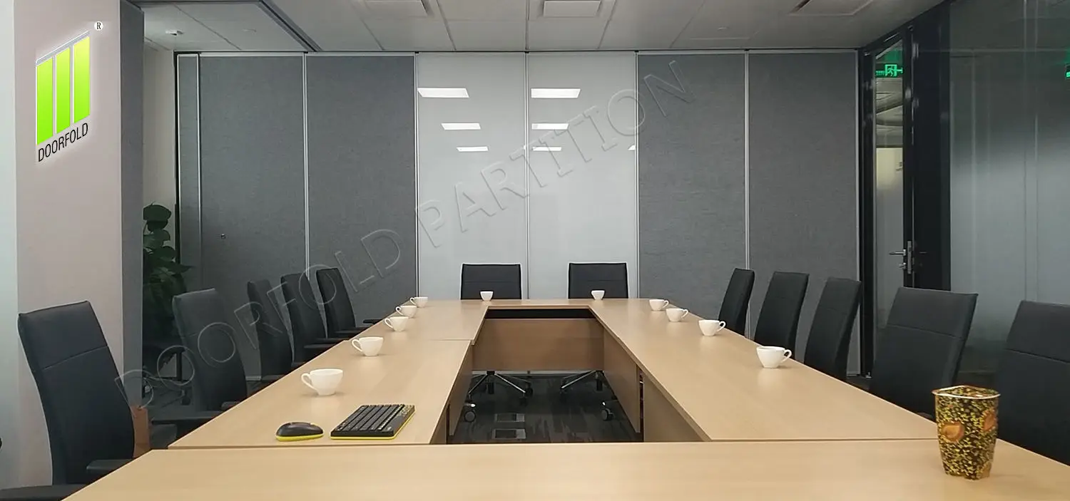 Office MDF board sound proof mobile sliding partition divider collapsible movable wall fire proof operable panel acoustic