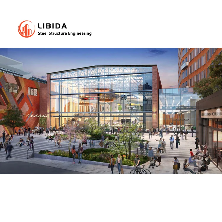 Factory Supply Pre-Engineered Steel Structure Commercial Warehouse Store Building Prefab Metal Shopping Mall Buildings