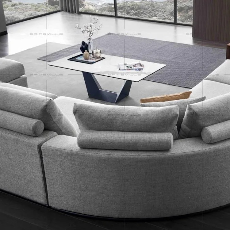 Home Furniture Feather sofa Comfortable Top fabric New Design L Shape Chaise Fabric Sofa