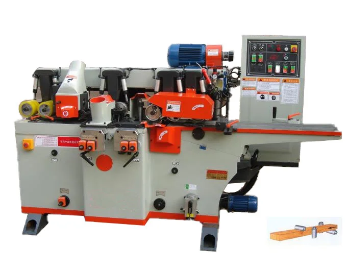 Heavy duty high speed woodworking wood 4 Spindle four side sided moulder planer planing moulding floor making machine