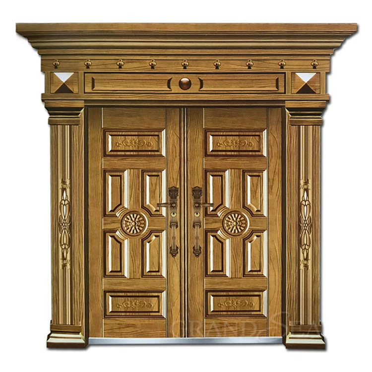 Luxury heavy duty house double steel main door design