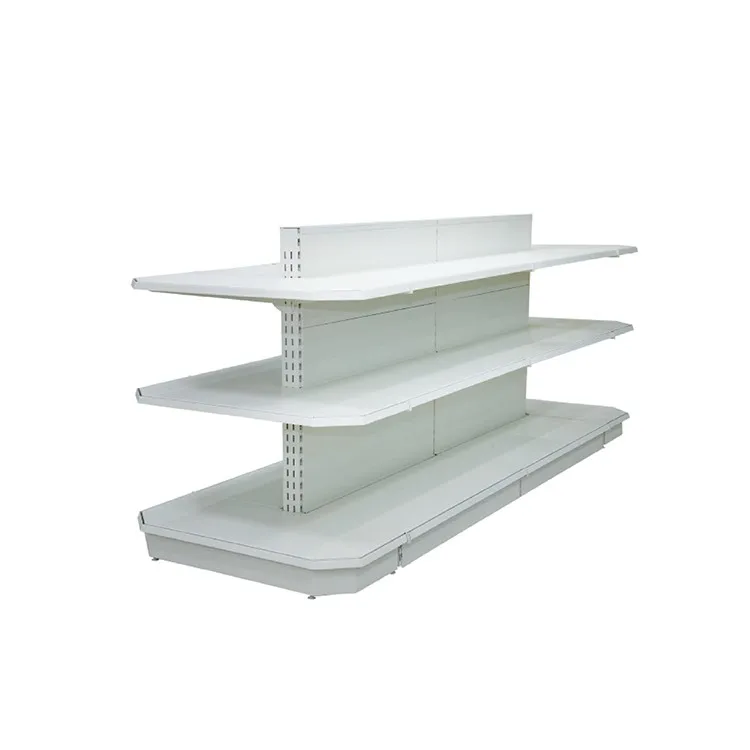 Metallic double sided used shelves vector supermarket shelf gondola