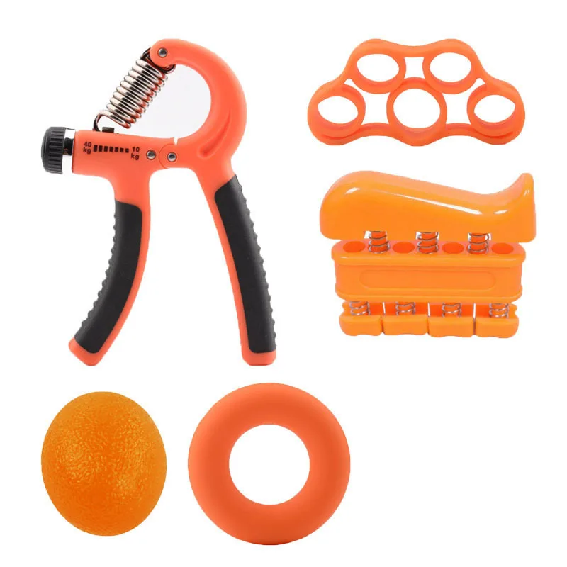 Hand Grip Strengthener Set 5 Pack Strength Training Equipment Forearm Finger Exerciser Adjustable Hand Gripper ,Finger Stretcher