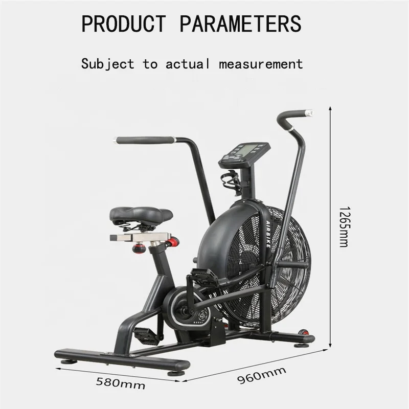 Unisex Steel Air Trainer Bike Assault Black Exercise Bike with Fitness Resistance Band for Gym Use