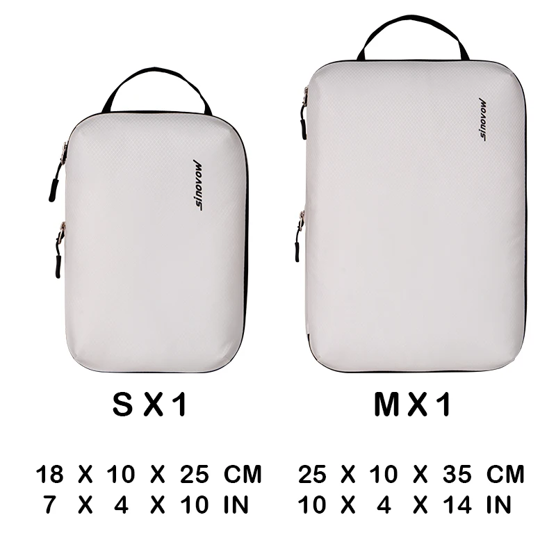 Custom Logo Travel Accessories Laundry Pouch 2pcs Pack Organizer Set Compression Travel Luggage Packing Cubes