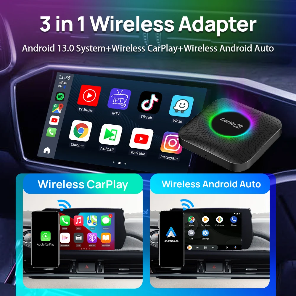 Carlink Radio Aibox Wireless 8G 128G Android Navigator Car Play Netflix Auto Carplay Multimedia Ram With Tf Simcard For Apple