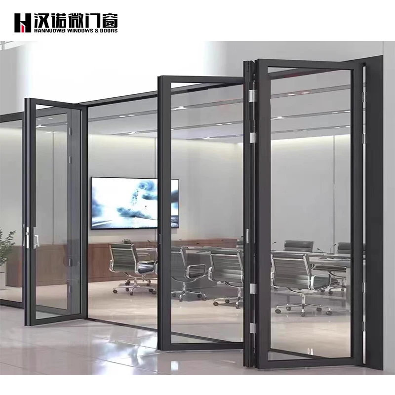 Aluminum Alloy Folding Door Is Extremely Narrow Kitchen Balcony Living Room Shop Car Wash Room Hanging Rail Glass Door