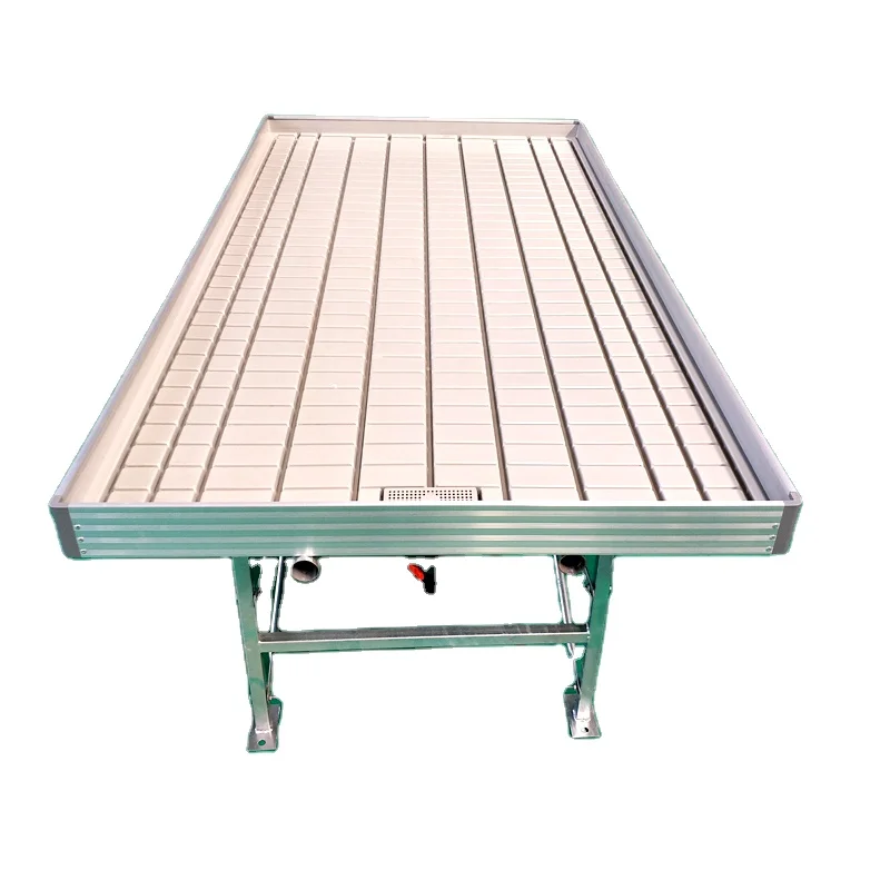 Movable Rolling Bench Ebb And Flow Hydroponic System 4x8 Seedbed Flood Growing Table Plant Drainage Bed