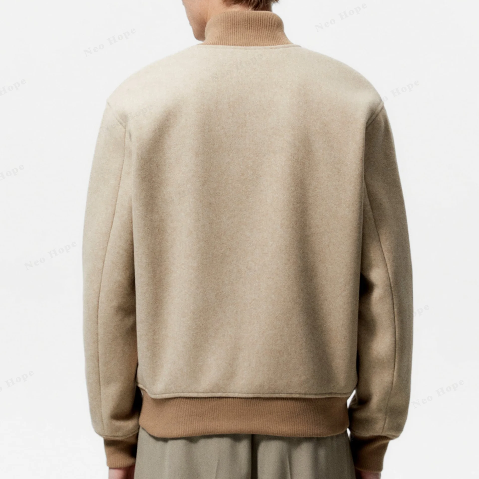 Wholesale Custom Logo Embroidery Men Comfy Waterproof Outerwear Plain Blank 100% Polyester Men Casual Basic Bomber Jackets