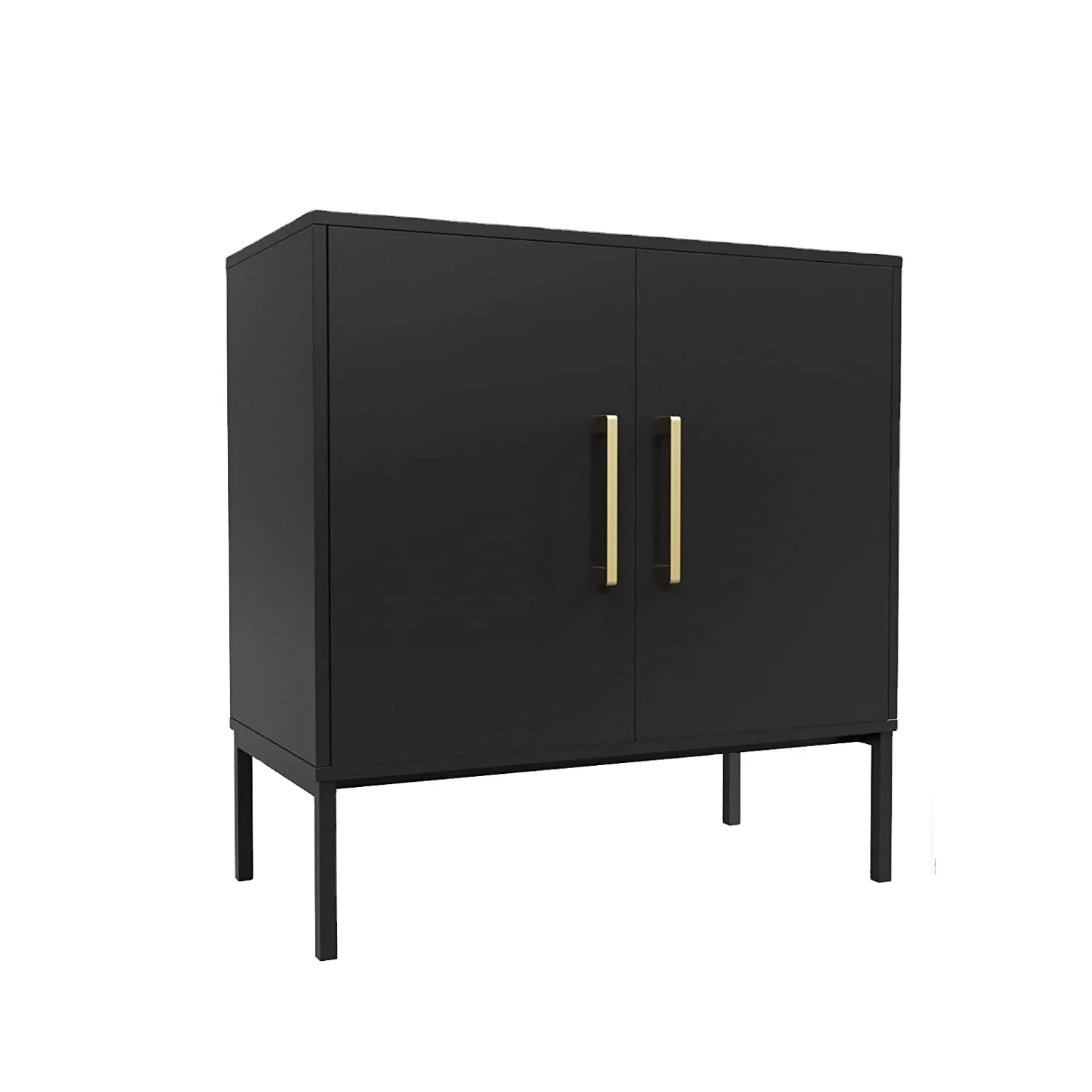 Буфетный шкаф для хранения автономный буфет с двойными дверцами современный деревянный черные боковые Шкафы
