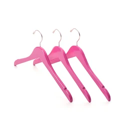 Glory hanger fashionable red pink wood women suit hangers with custom logo
