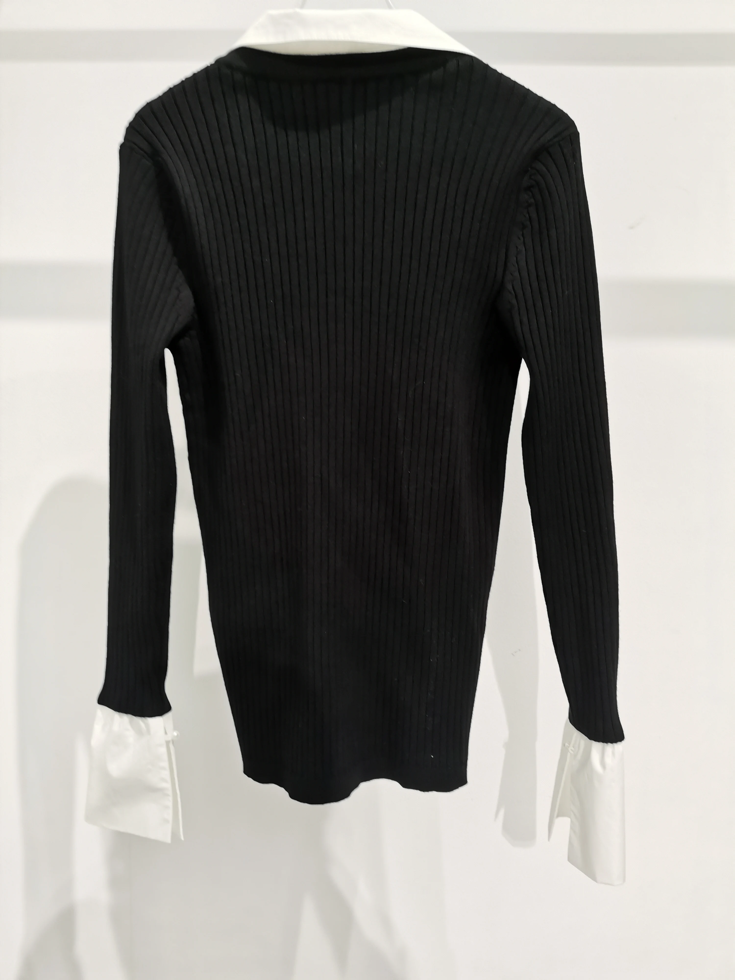 Fast Delivery Quality Fashion Street Wear Sexy Clothing Contrast Color Long Sleeve Slim Fit Ladies Casual Knit Cardigan Women