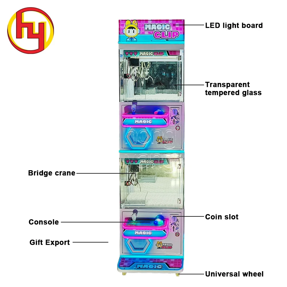 2 Player Full Metal Toy Crane Claw Machine/Double Players Claw Crane/Gift Doll Vending Game Claw Machine