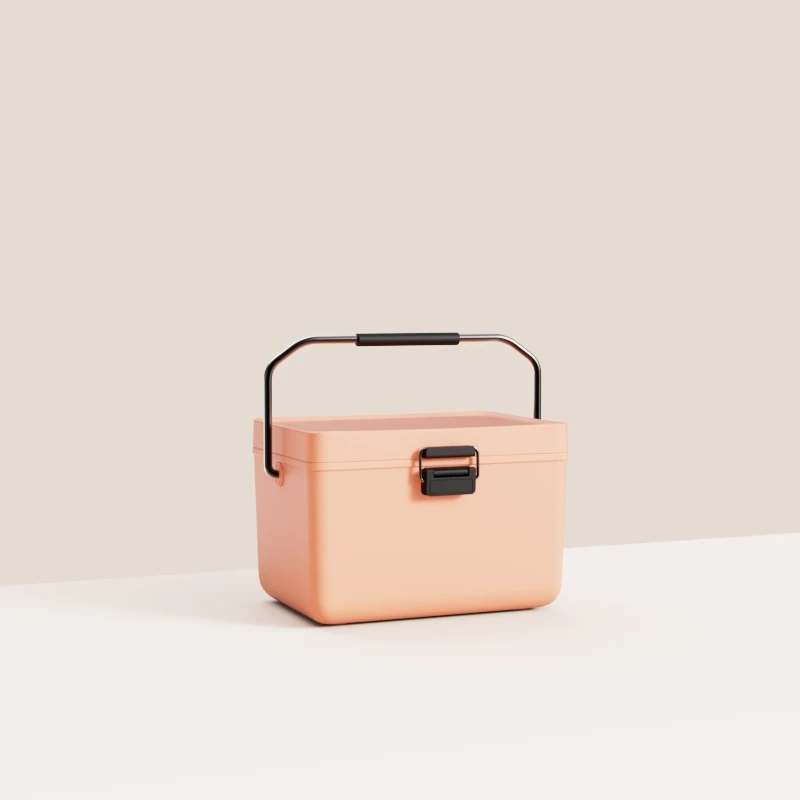 3.8L PU Plastic and Metal Handle Insulated Ice Chest for Camping  Picnic, Travel, and Office Storage Cooler Box