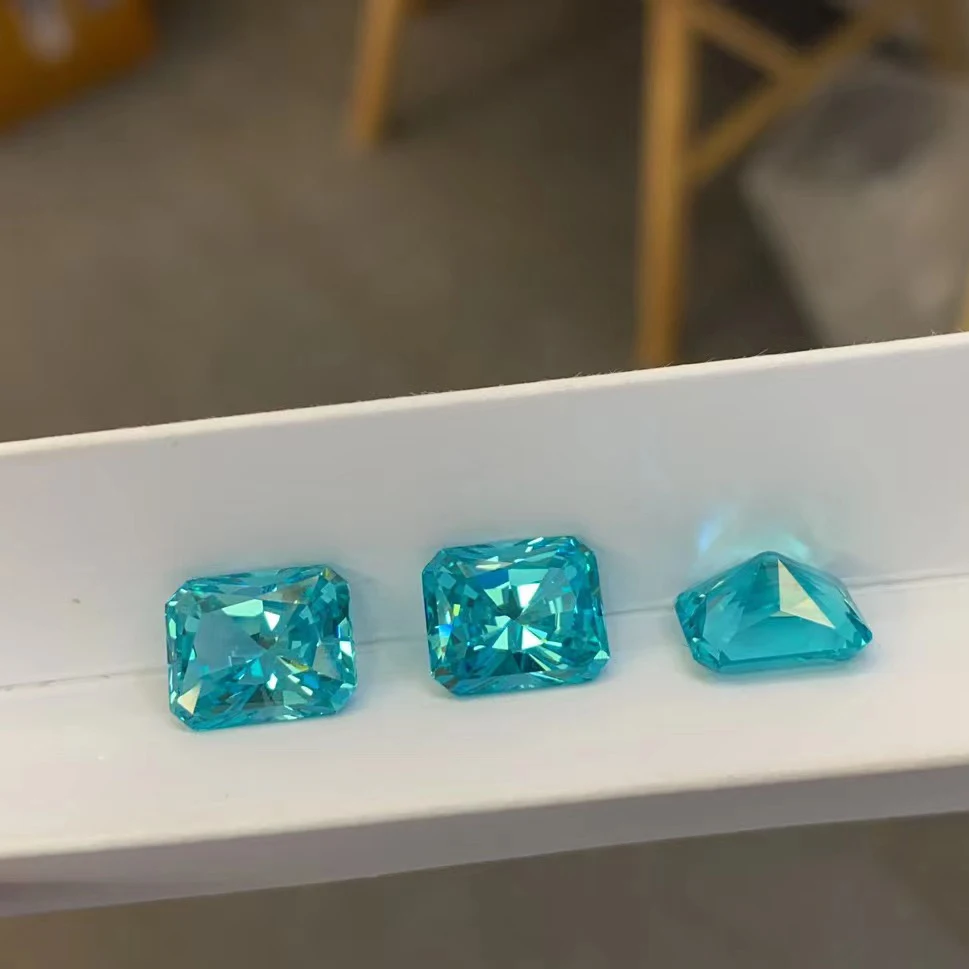 Tianchen Wholesale Top Quality Lab Grown Colorful Gemstone Lab Grown Paraiba/Aquamarine for Jewelry Making