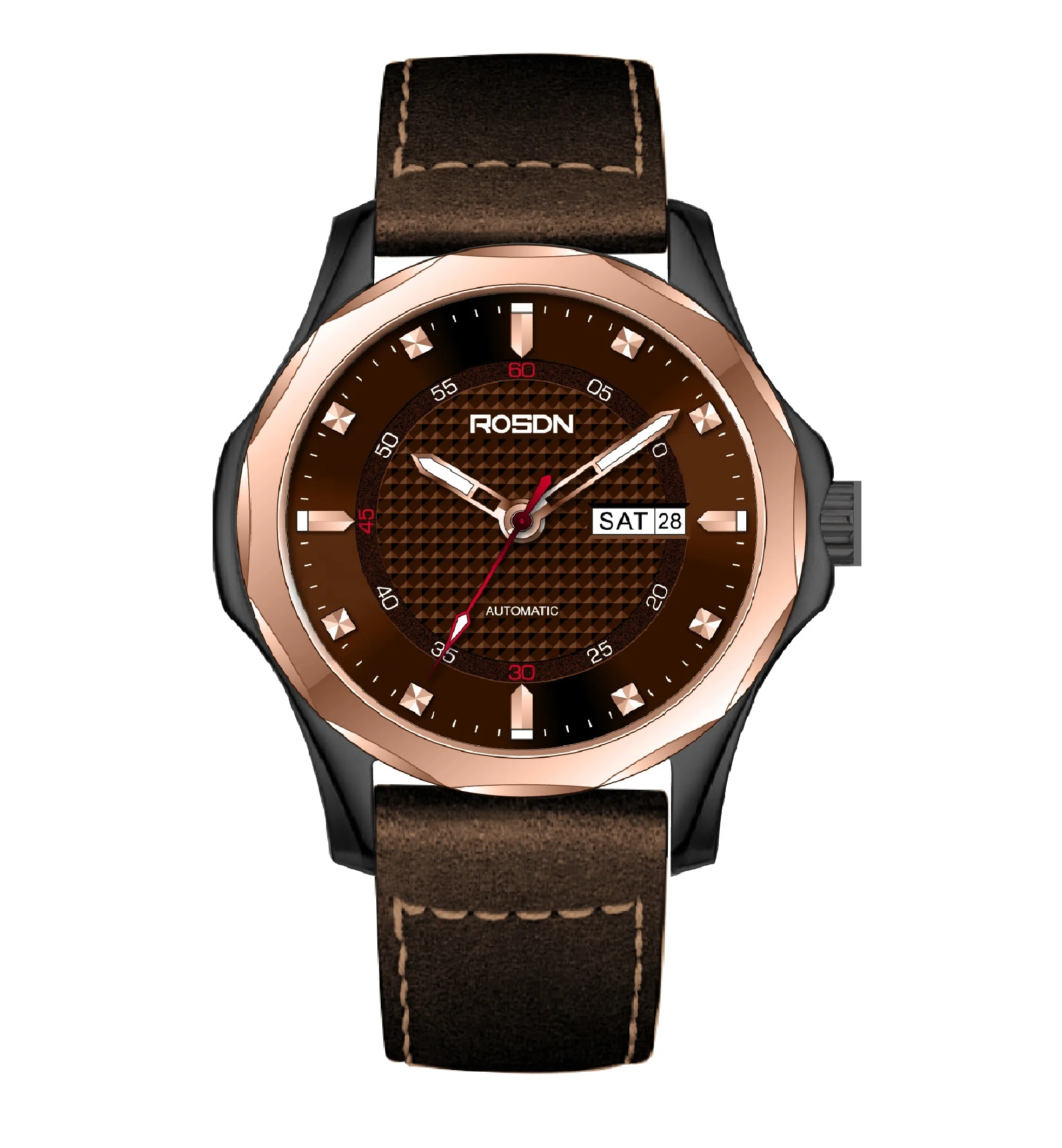 ROSDN  Luxury Watch Calendar High Quality Automatic Mechanical Man Watch OEM Custom stainless steel Japan movement