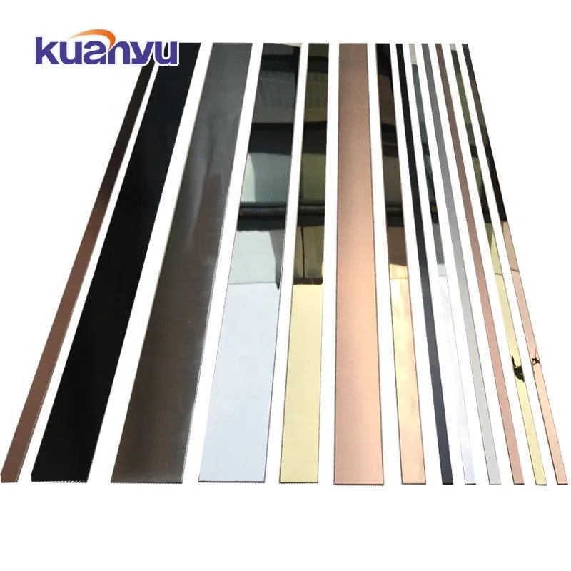 Gold Decorative Strip Tile Trim Gold Brushed Stainless Steel Flat Strip