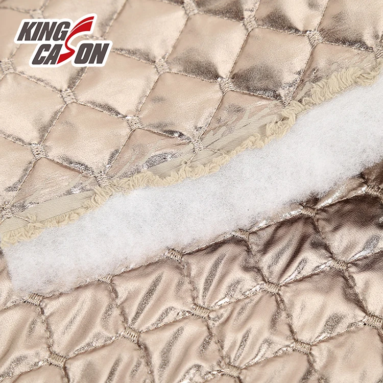 KINGCASON оптовый Производитель 100% полиэстер серебро бронзовая Водонепроницаемая полиэфирная тафта хлопковая подкладка стеганая ткань