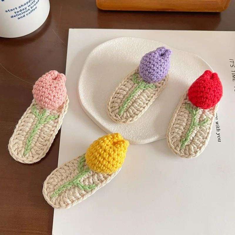 head hair clips graps clamp barrette knitted crocheting flower decorative retro kids hair accessories women hair clip hairpins