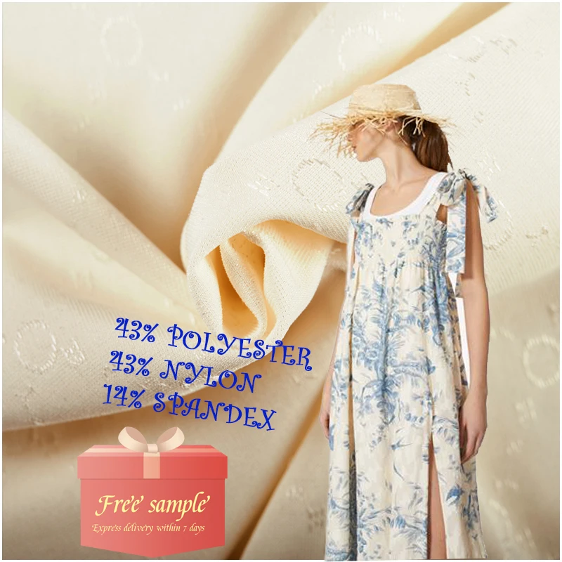 Wholesale Polyester 43% nylon 43% oxylon 14% Jacquard Shirt Dress Underwear Fabric