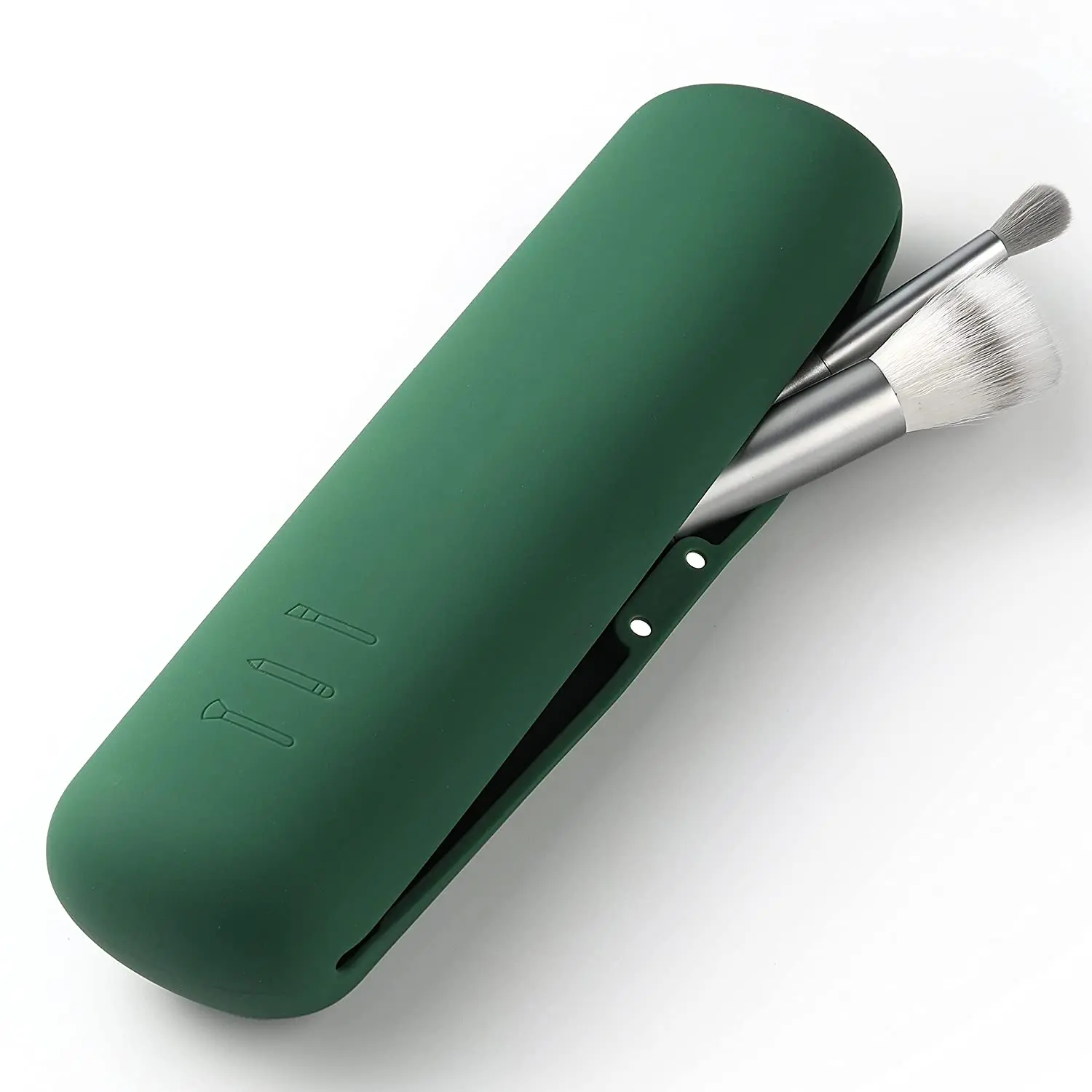 OEM Design Travel Makeup Brush Holder Anti-fall Silicone Portable Makeup Box Cosmetic Bags