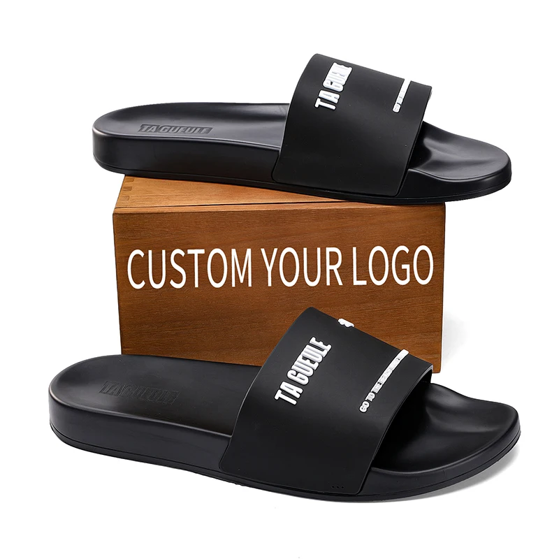 Soft Pu Custom Sandals  Slippers Custom 3d  Slides Slippers Footwear Custom Logo Embossed Slide Designer Slippers For Men