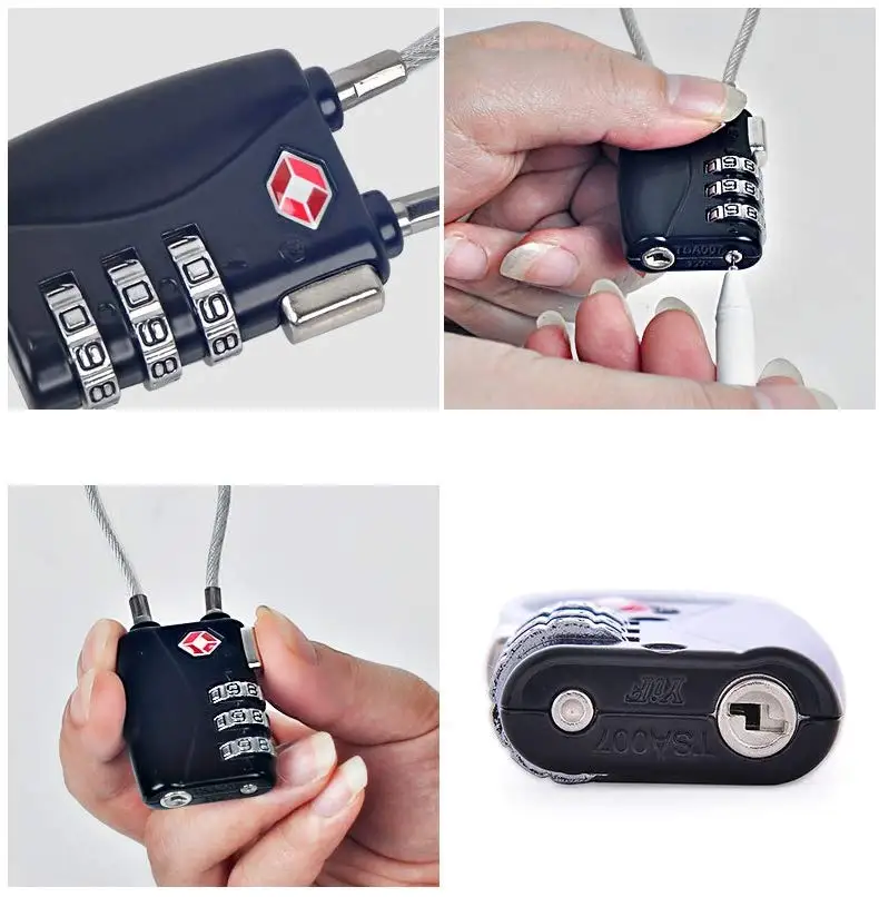 3 Digit Combination padlock Durable flexible TSA Travel Baggage Lock