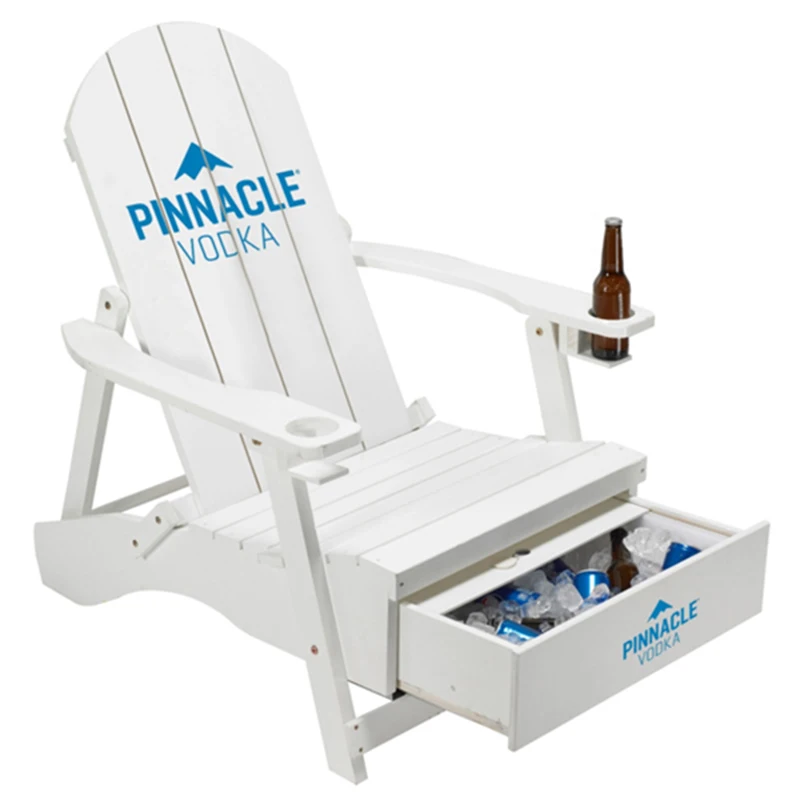 OEM cheap modern foldable US leisure balcony backyard deck beach lawn outdoor furniture folding wooden cooler adirondack chair