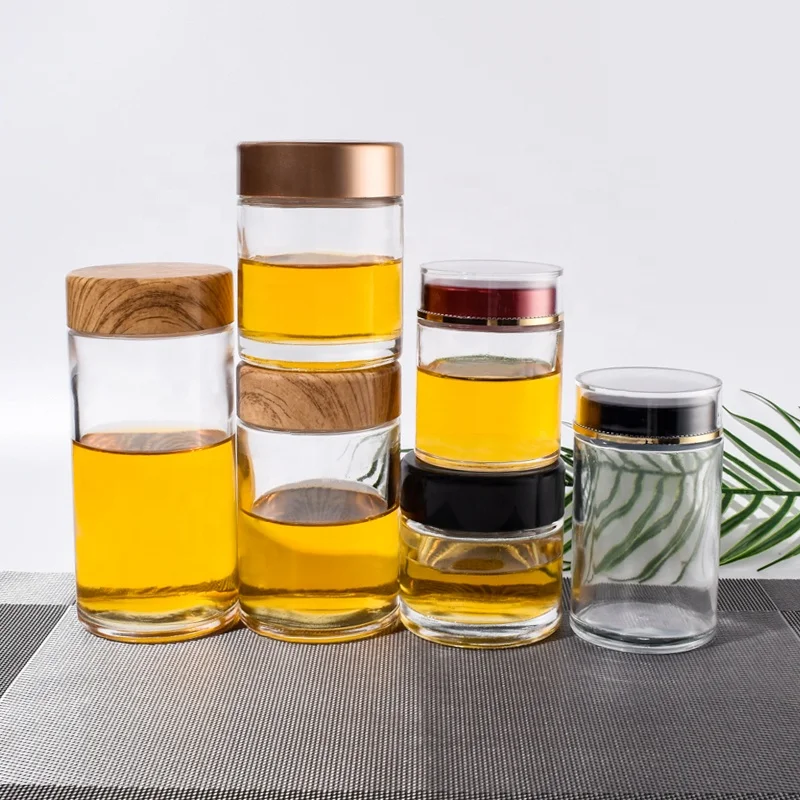 Ru Star Factory Sale Food Grade Empty 180ml 240ml Round Glass Honey Jar For Food Storage