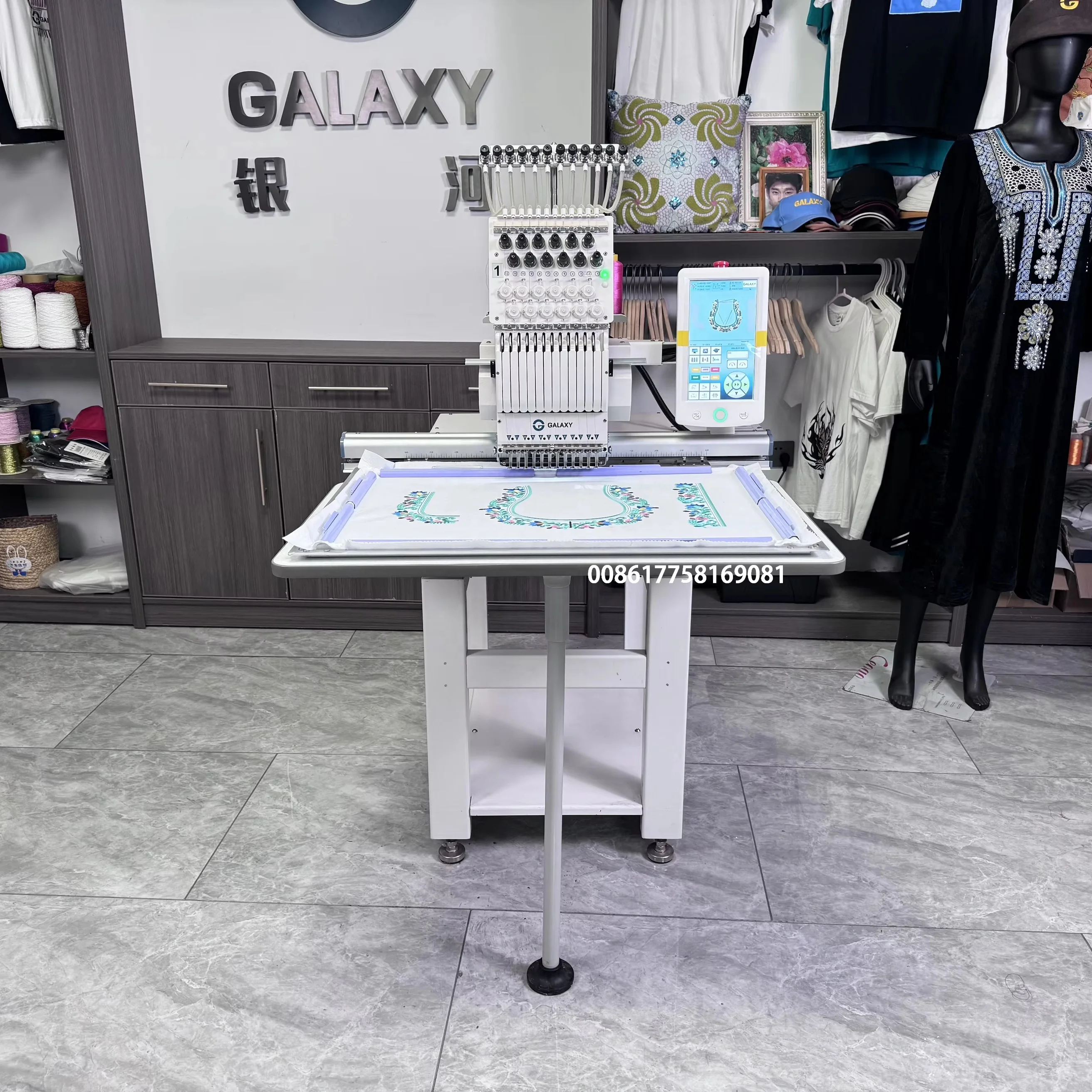 2024 HOT SELLING FAST DELIVERY !!! GALAXY 1201 ONE HEAD EMBROIDERY MACHINE BLOUSES LOGO MONOGRAM GARMENTS FABRIC INDUSTRIAL
