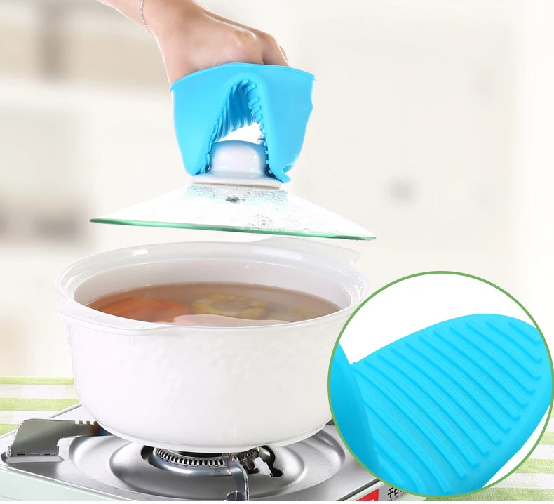 Custom Logo Heat Resistant Kitchen Oven Mitts Microwave Silicone Rubber Baking Gloves